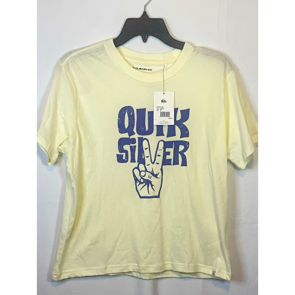 Quiksilver Women’s M Off-White Cotton Graphic Print Crew Neck T-Shirt